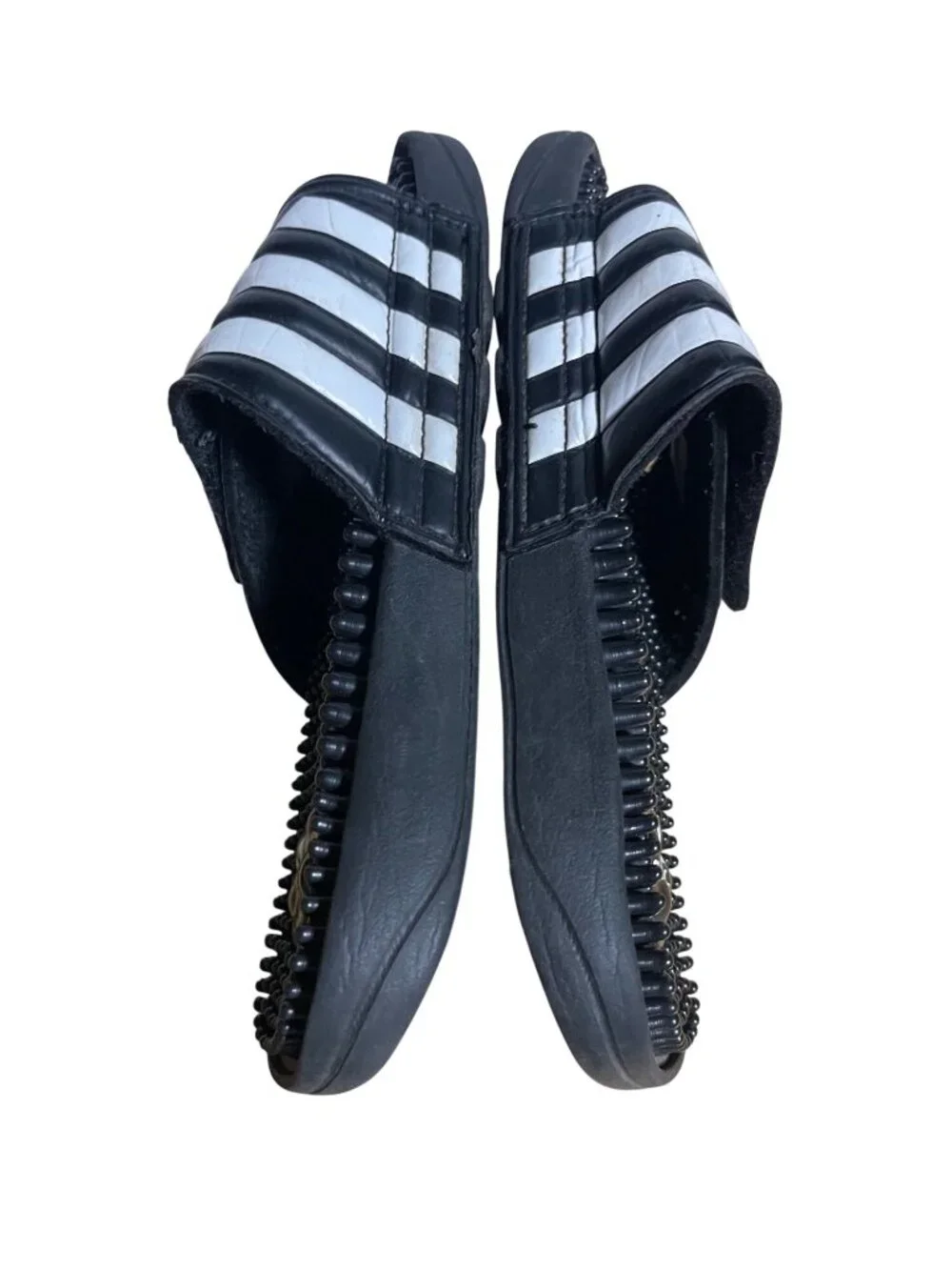 Adidas Adissage Massage Sandals Black & White Unisex Size 3